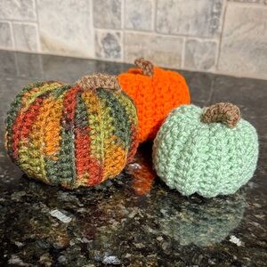 Handmade Crochet Pumpkins Set